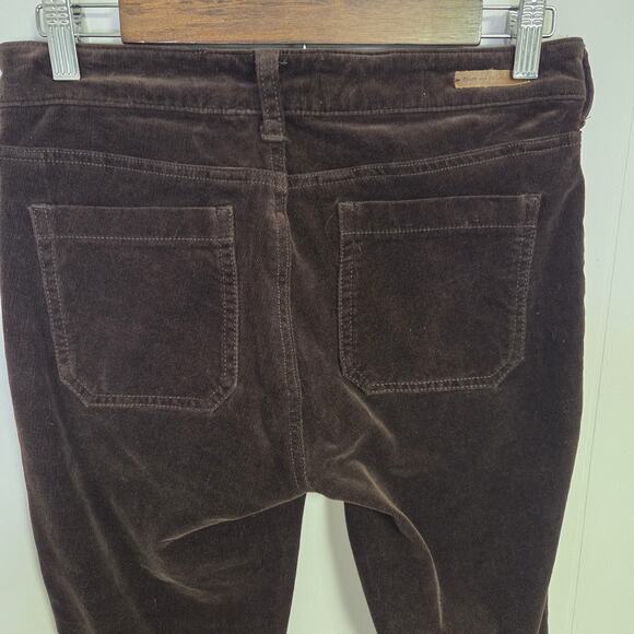 Pilcro Anthropologie Classy Corduroy High Rise Skinny Pants Dark Brown Size 28 - Picture 6 of 10
